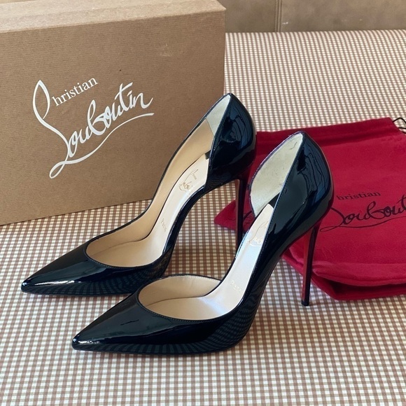 Christian Loubutine Iriza Patent Open-Side Red Sole Pumps. Size 39 - Picture 1 of 16